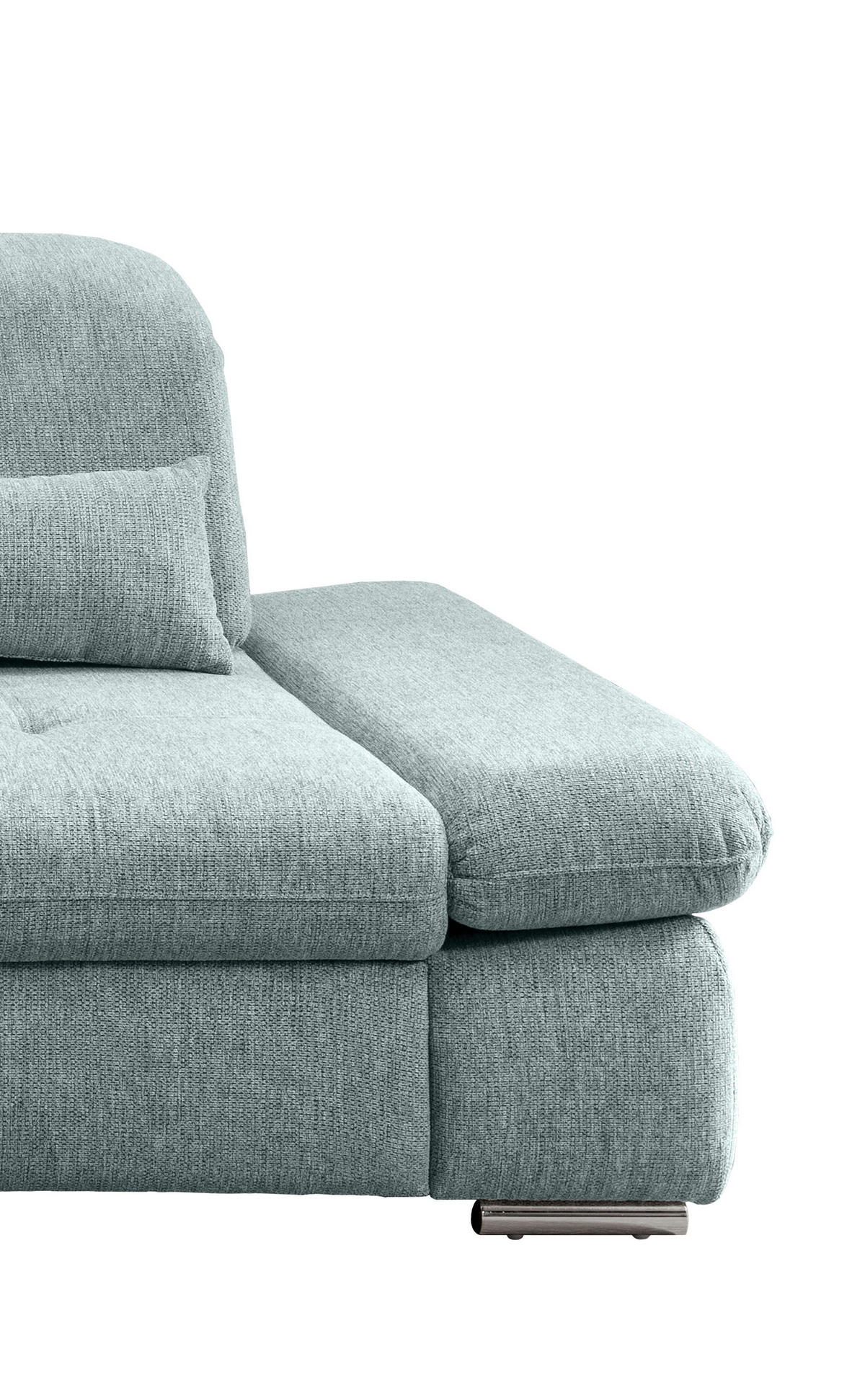 ECKSOFA in Chenille Mintgrün  - Chromfarben/Mintgrün, Design, Textil/Metall (280/254cm) - Livetastic