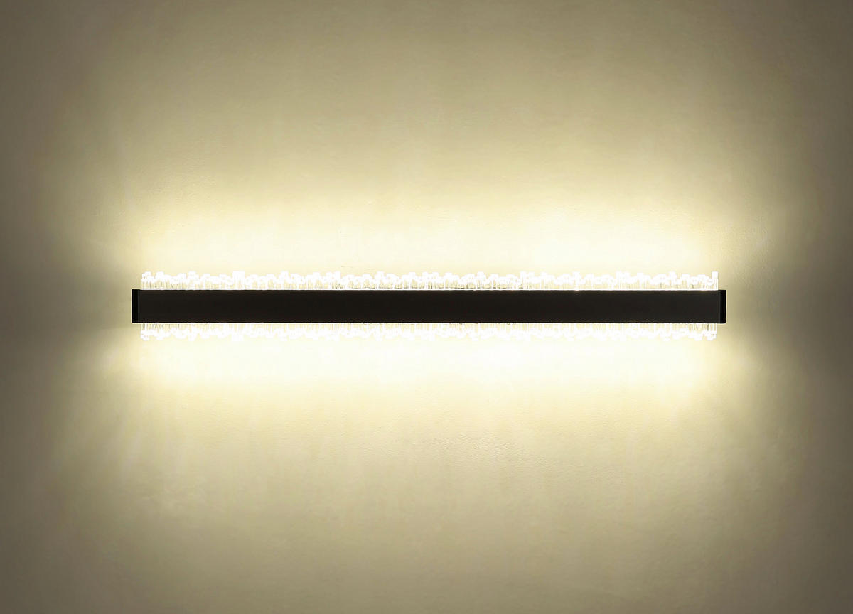 LED-WANDLEUCHTE 70,5/8/4 cm   - Klar/Schwarz, Design, Kunststoff/Metall (70,5/8/4cm) - Globo