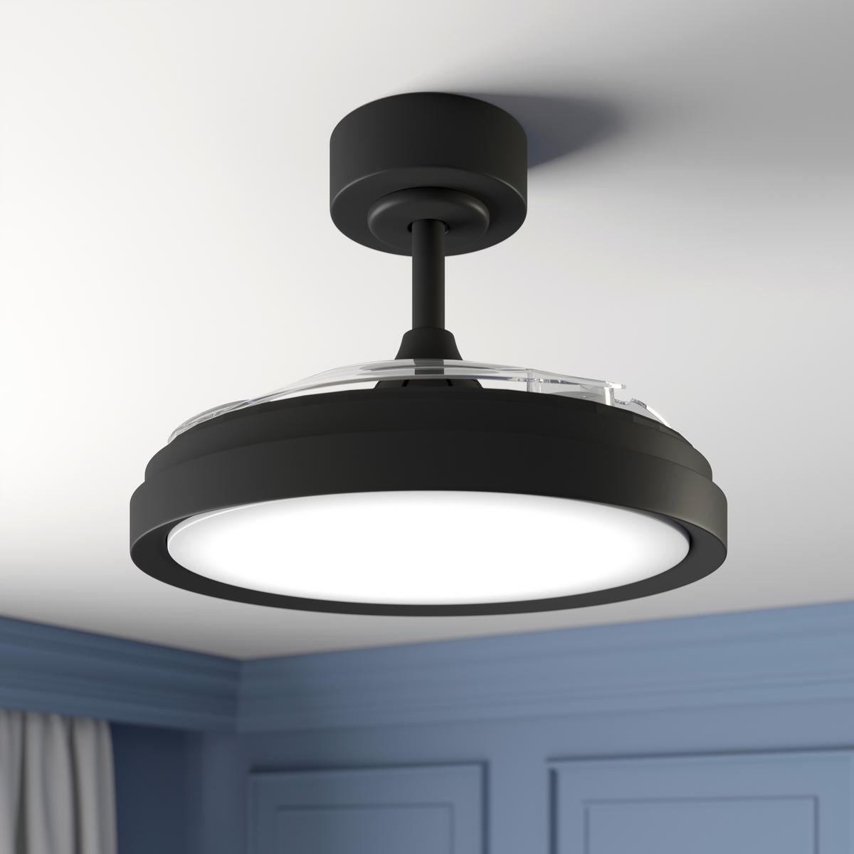 DECKENVENTILATOR - Transparent/Schwarz, Basics, Kunststoff/Metall (91/32,1cm) - Mican