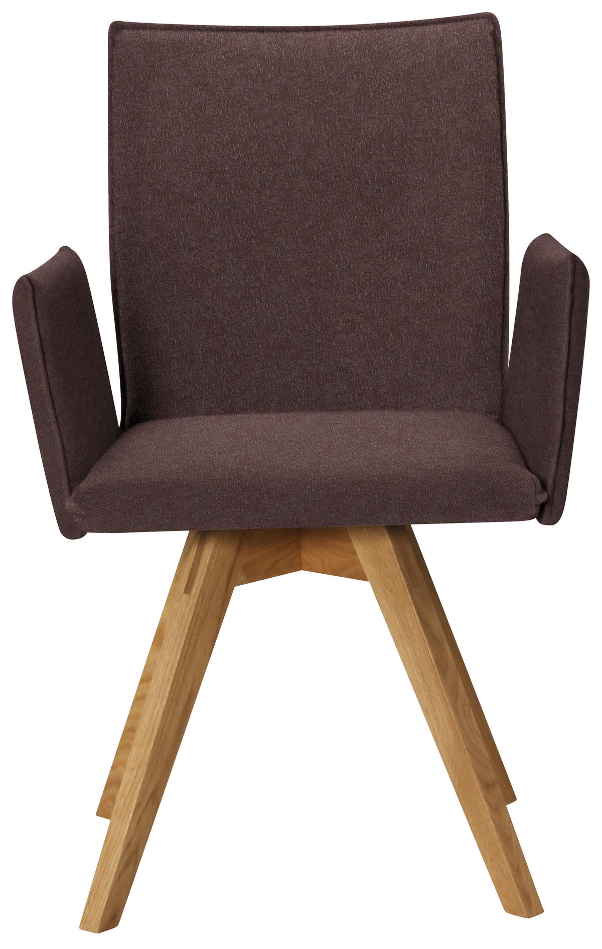 ARMLEHNSTUHL  in Lederlook  - Eichefarben/Dunkelbraun, Konventionell, Holz/Textil (60/91/61cm) - Moderano