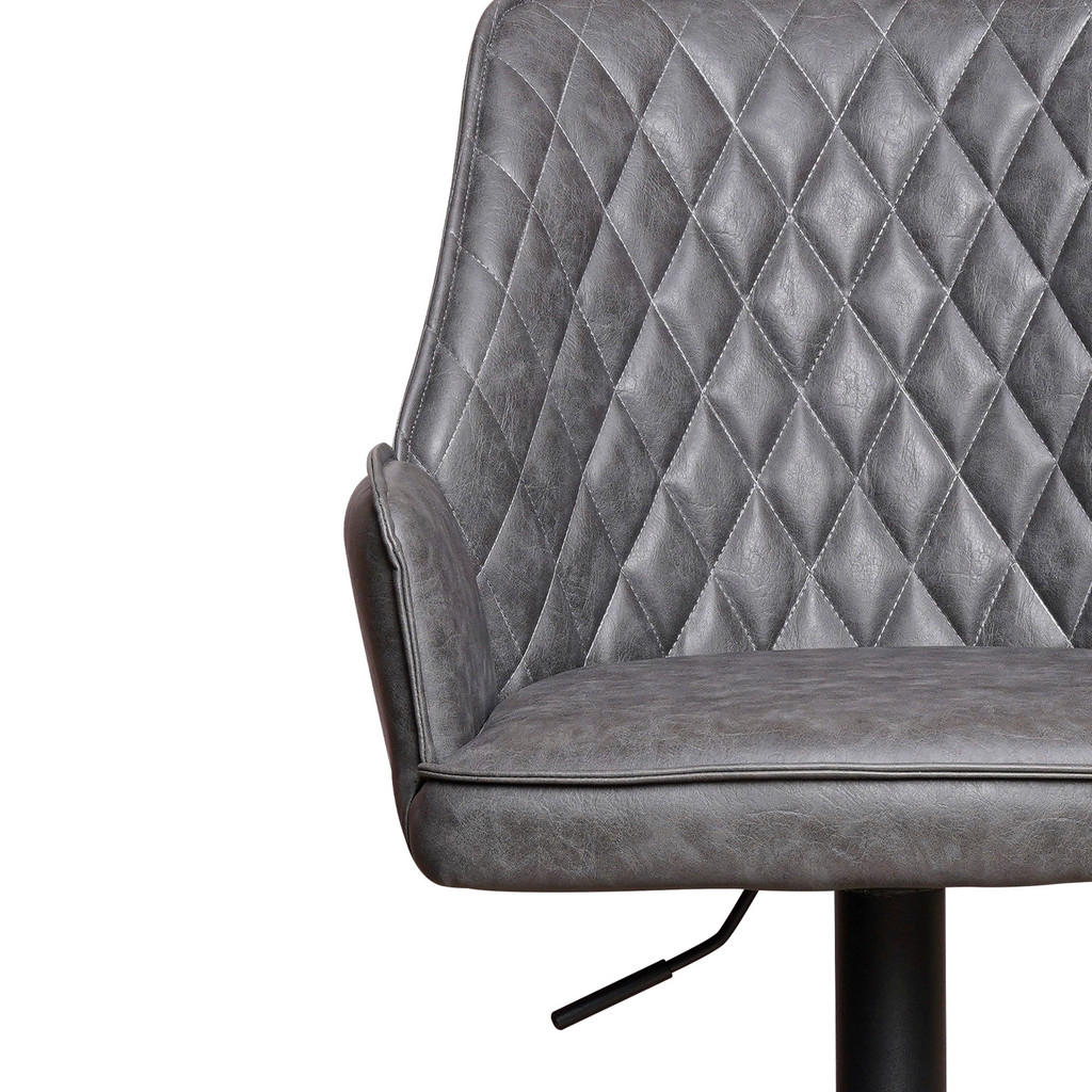 Thumbnail - Mid.you Barhocker, Anthrazit, Metall, Textil, Raute, rund, 42x114x52 cm, Esszimmer, Barmöbel, Barhocker