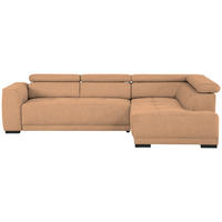 ECKSOFA Ottomane rechts, Eckteil  Rostfarben Struktur  - Rostfarben/Schwarz, Design, Kunststoff/Textil (284/205cm) - Xora