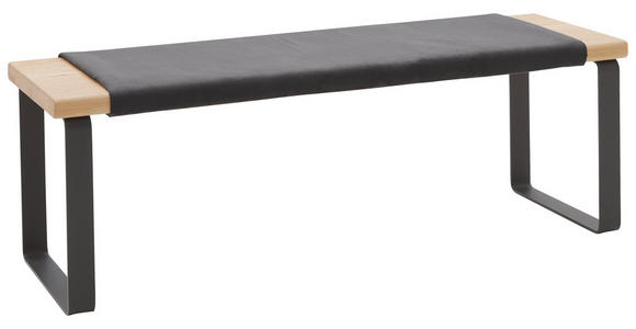 SITZBANK 120/40/38 cm Schwarz, Wildeiche Wildeiche massiv - Wildeiche/Schwarz, Design, Holz/Metall (120/40/38cm) - Valnatura