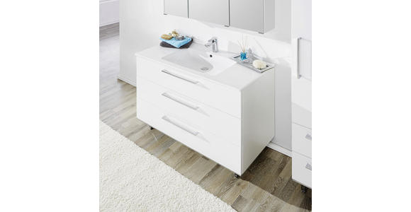BADEZIMMER in 100 cm - Weiß, Design, Glas/Holzwerkstoff (100cm) - Novel