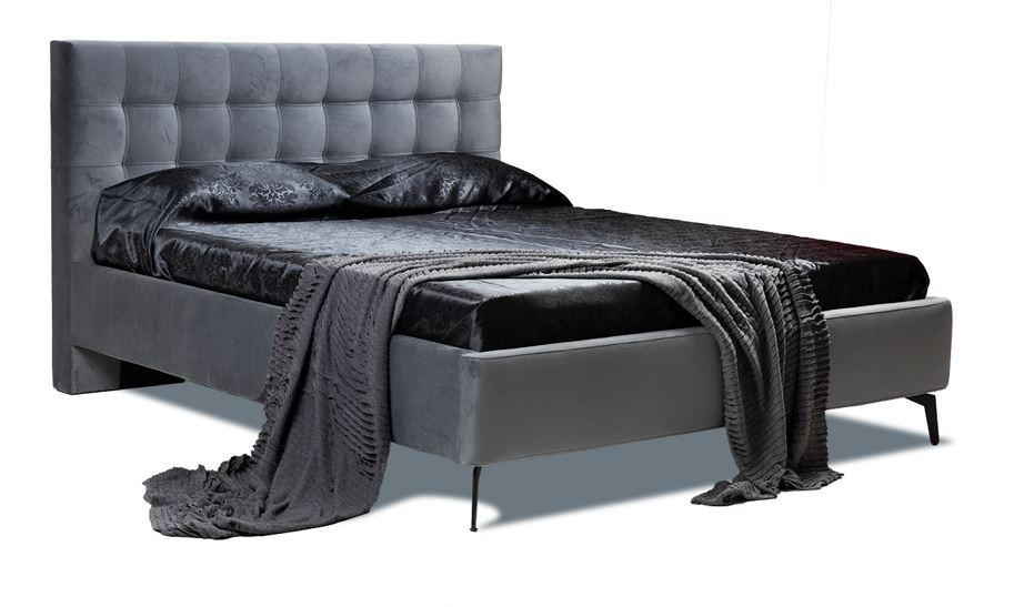 Pat tapitat 160x200 cm  in negru   - negru, Modern, lemn/metal - Hom`in