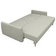 SCHLAFSOFA  mit Liegefunktion, Schlafen auf Sitzhöhe, Rücken echt Webstoff Beige  - Beige/Buchefarben, KONVENTIONELL, Holz/Textil (220/90/95cm) - Carryhome