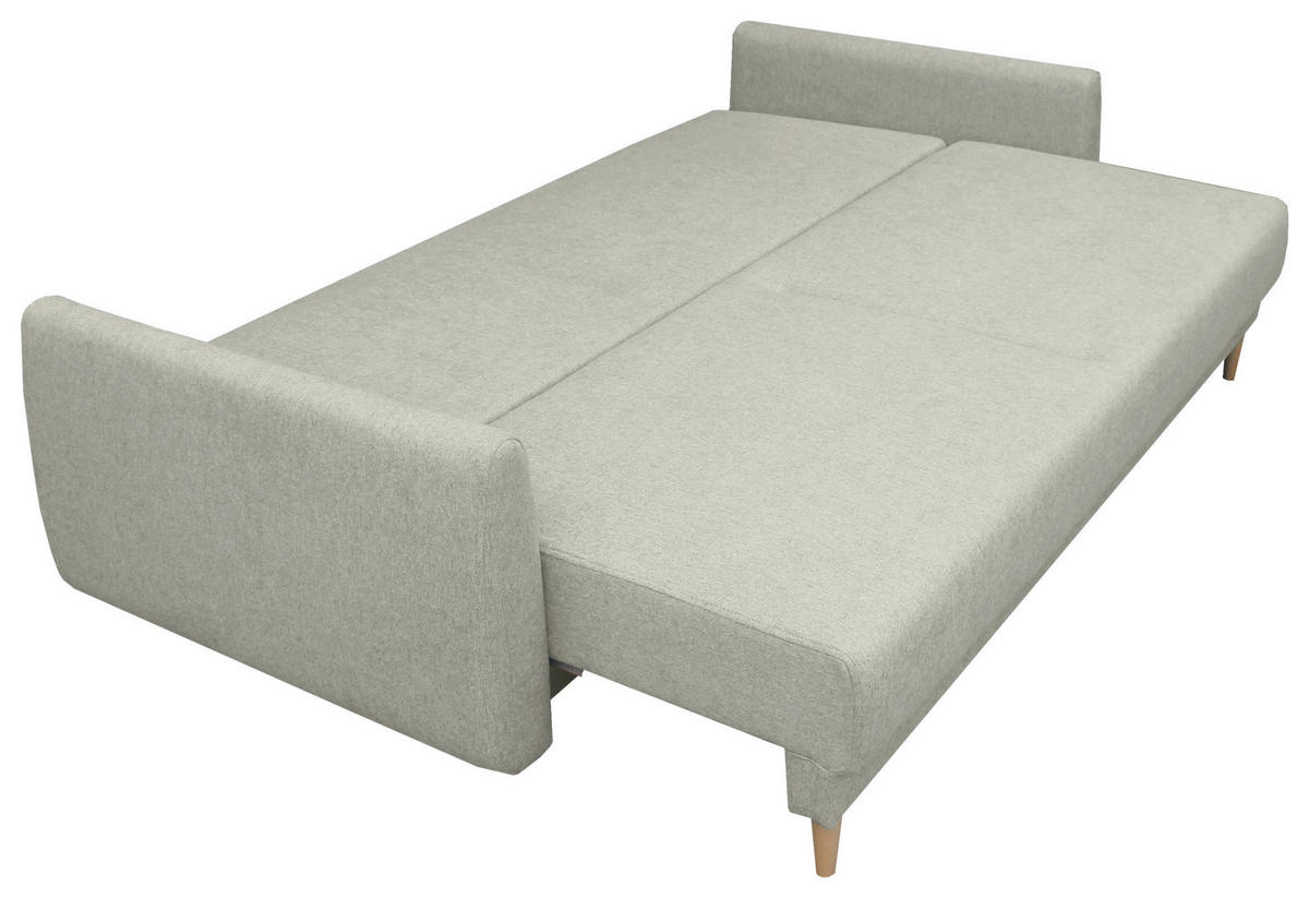 SCHLAFSOFA Webstoff Beige  - Beige/Buchefarben, KONVENTIONELL, Holz/Textil (220/90/95cm) - Carryhome