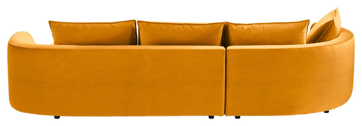 BIGSOFA Samt Currygelb  - Currygelb/Schwarz, Design, Kunststoff/Textil (154/82/322cm) - home24