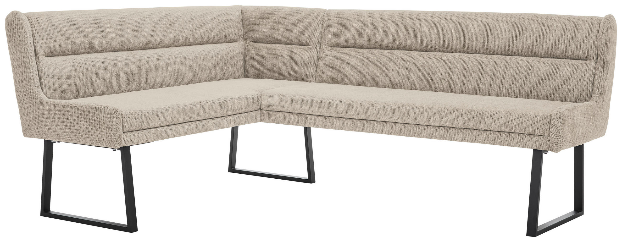 Thumbnail - Novel Eckbank, Schwarz, Beige, Metall, Textil, 4-Sitzer, Eckteil, L-Form, 237x159 cm, Stoffauswahl, Typenauswahl, mit Rü...