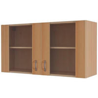 KÜCHENOBERSCHRANK 100/54/32 cm  in Buchefarben  - Edelstahlfarben/Buchefarben, MODERN, Holzwerkstoff/Kunststoff (100/54/32cm) - FlexWell