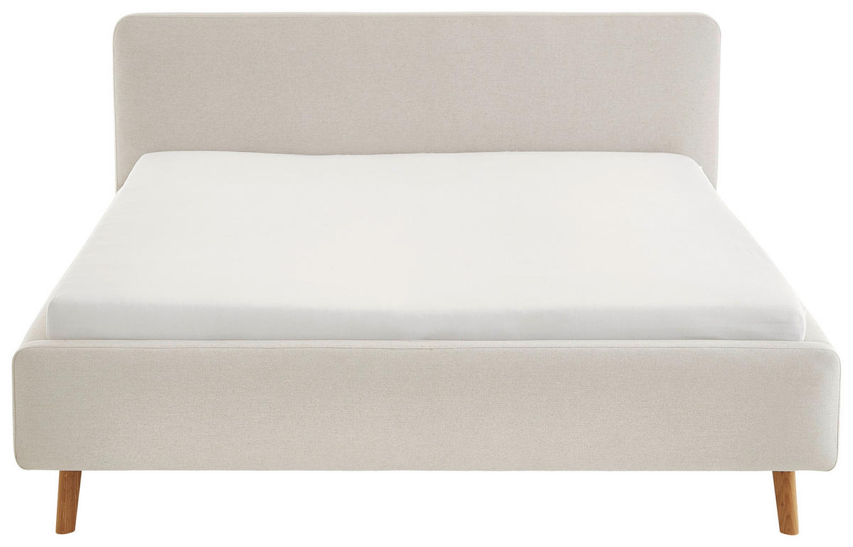 POLSTERBETT 180/200 cm  in Beige  - Eichefarben/Birkefarben, Design, Holz/Textil (180/200cm) - Xora