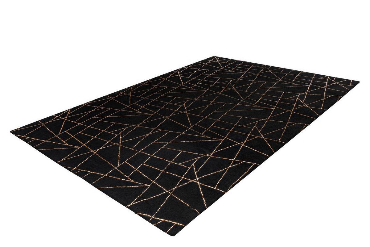 LÄUFER 80/150 cm Bijou 125 Schwarz / Gold Goldfarben, Schwarz  - Goldfarben/Schwarz, KONVENTIONELL, Textil (80/150cm)