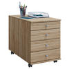 ROLLCONTAINER Sonoma Eiche  - Silberfarben/Sonoma Eiche, Basics, Holzwerkstoff/Kunststoff (42/57/80cm) - MID.YOU