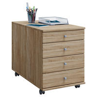 ROLLCONTAINER Sonoma Eiche  - Silberfarben/Sonoma Eiche, Basics, Holzwerkstoff/Kunststoff (42/57/80cm) - MID.YOU
