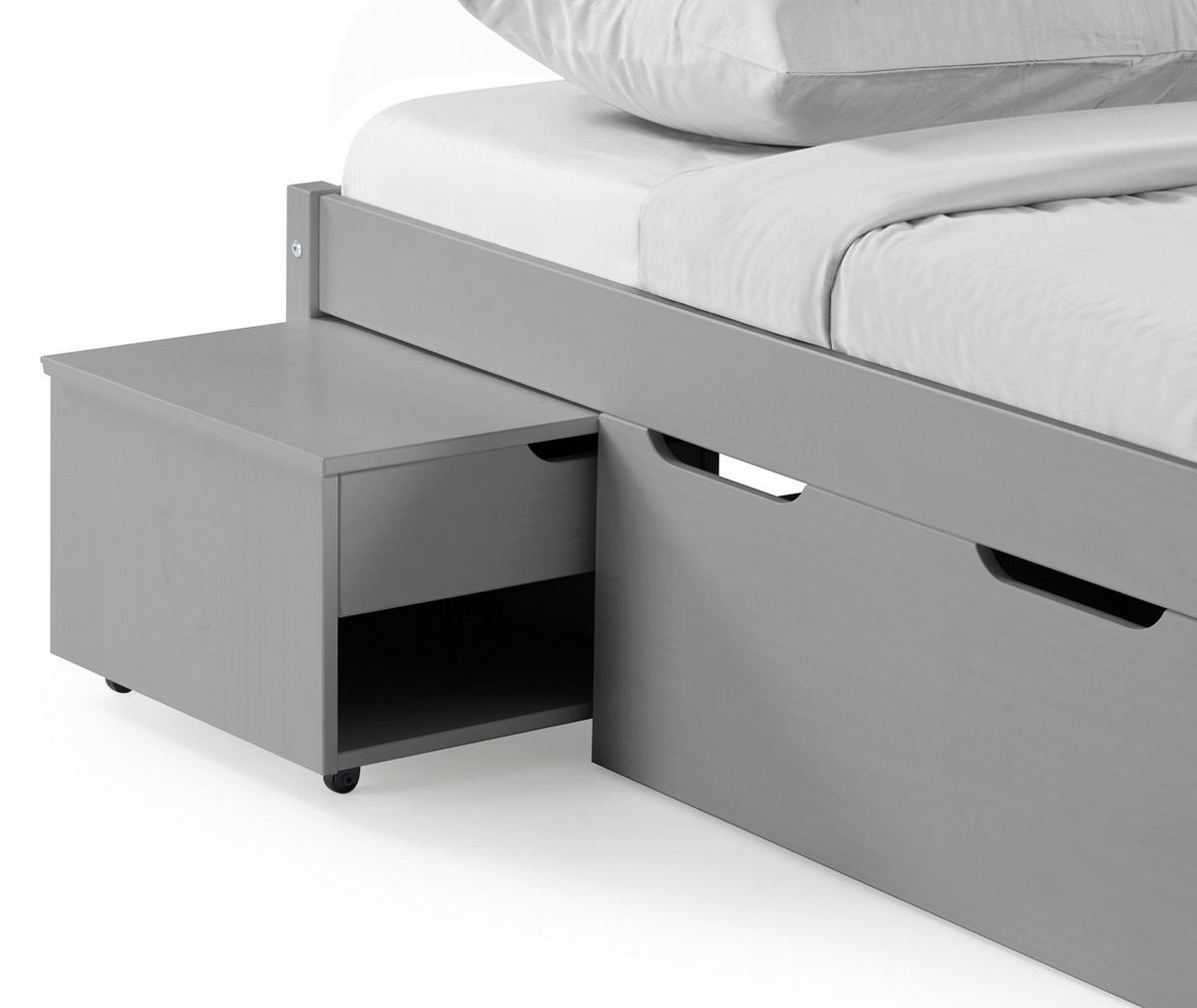 STAURAUMBETT 90/200 cm  in Grau  - Naturfarben/Grau, Basics, Holz/Holzwerkstoff (90/200cm) - MID.YOU