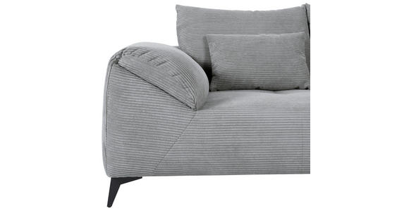 ECKSOFA in Cord Hellgrau  - Hellgrau/Schwarz, KONVENTIONELL, Textil/Metall (311/176cm) - Carryhome