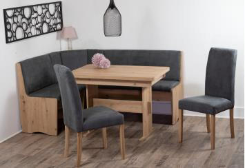 ECKBANKGRUPPE Mikrofaser Eiche Artisan, Grau  - Eiche Artisan/Grau, KONVENTIONELL, Holz/Textil (165/89/125cm) - MID.YOU