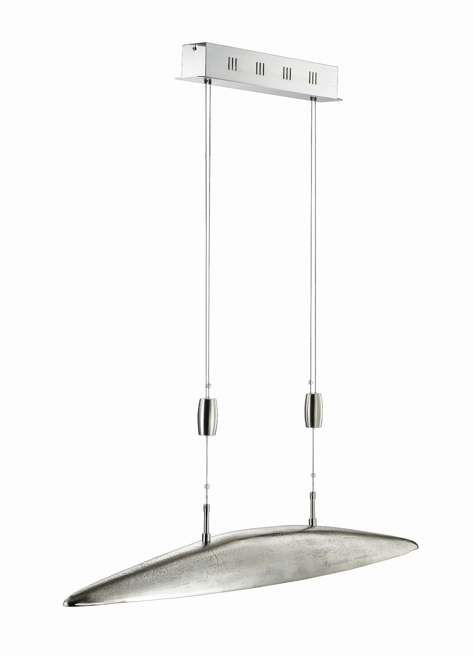 LED-HÄNGLAMPA SHINE 105/105-165 cm  - aluminiumfärg/nickelfärgad, Design, metall/glas (105/105-165cm) - Fischer & Honsel