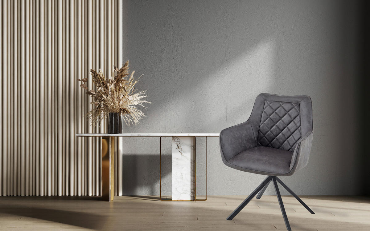 ARMLEHNSTUHL  Sitzfläche 180° drehbar   - Anthrazit, Design, Kunststoff/Metall (62/89/59.5cm) - Kayoom