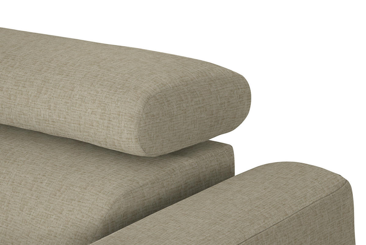 ECKSOFA in Chenille Beige  205/280 cm  - Beige/Schwarz, Design, Textil/Metall (205/280cm) - Xora