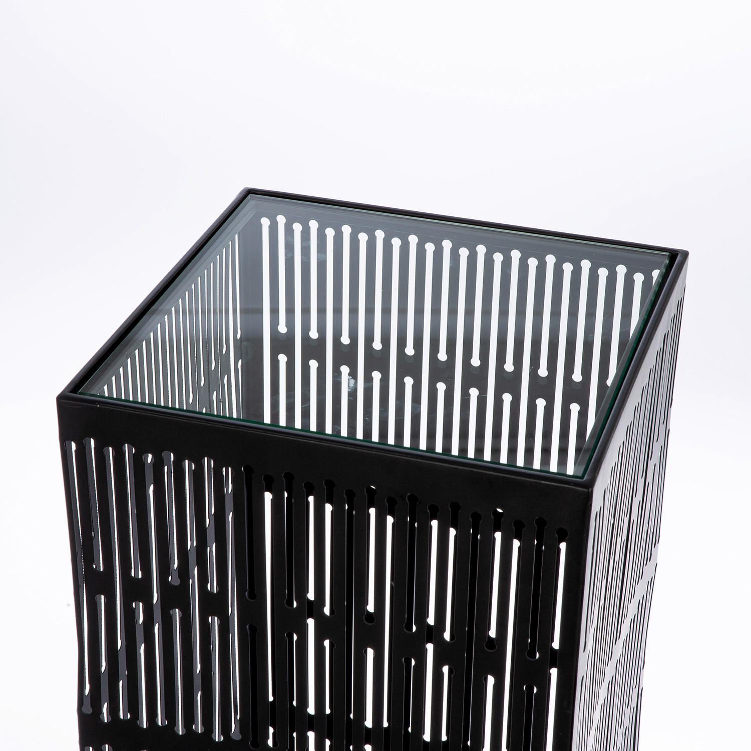 DEKOSÄULE Metall, Glas  - Schwarz, Basics, Glas/Metall (27/27/100cm)