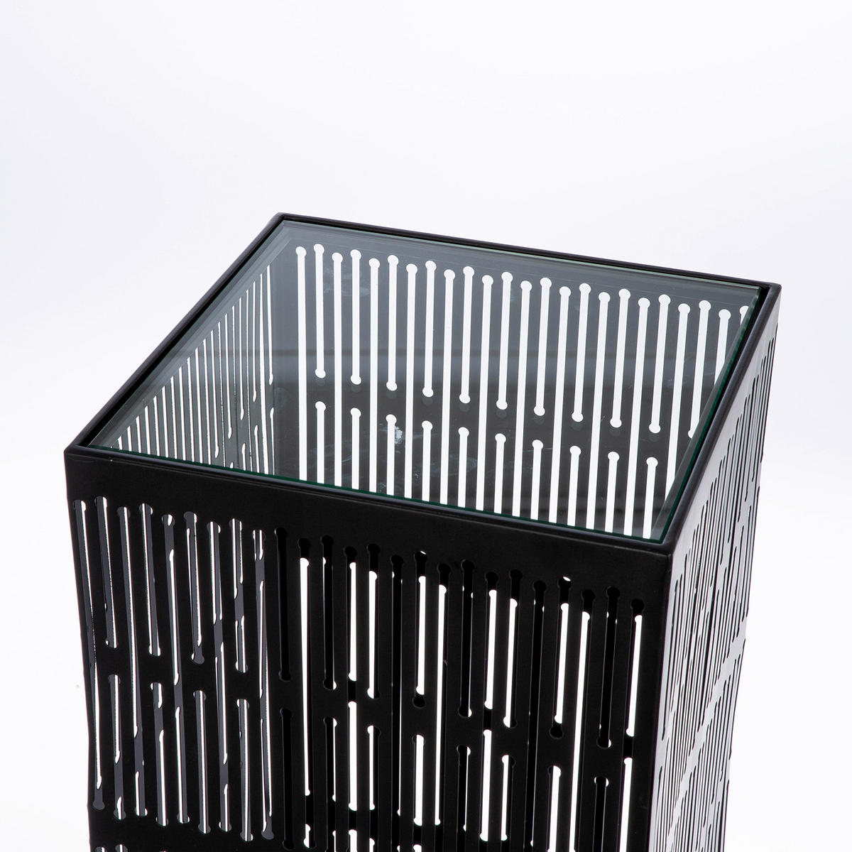 DEKOSÄULE Metall, Glas  - Schwarz, Basics, Glas/Metall (27/27/100cm)