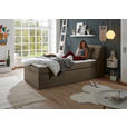 BOXSPRINGBETT 120/200 cm in Dunkelbraun - Dunkelbraun/Silberfarben, Design, Kunststoff/Textil (120/200cm) - Esposa