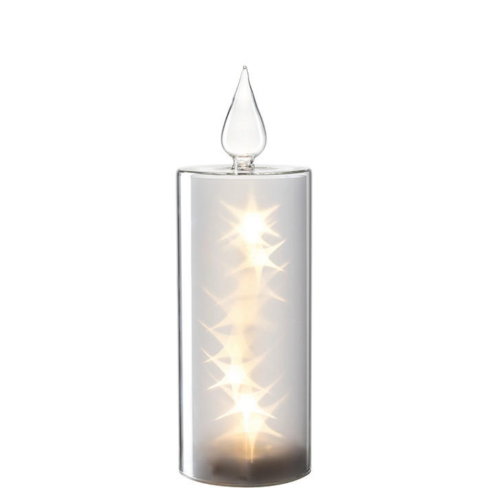 LED SVEĆA  bela  - bela, Osnovno, staklo/metal (9,00/27,00/9,00cm) - Leonardo