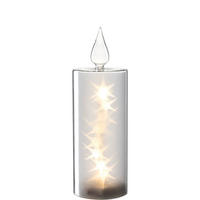 LED SVEĆA  bela  - bela, Osnovno, staklo/metal (9,00/27,00/9,00cm) - Leonardo
