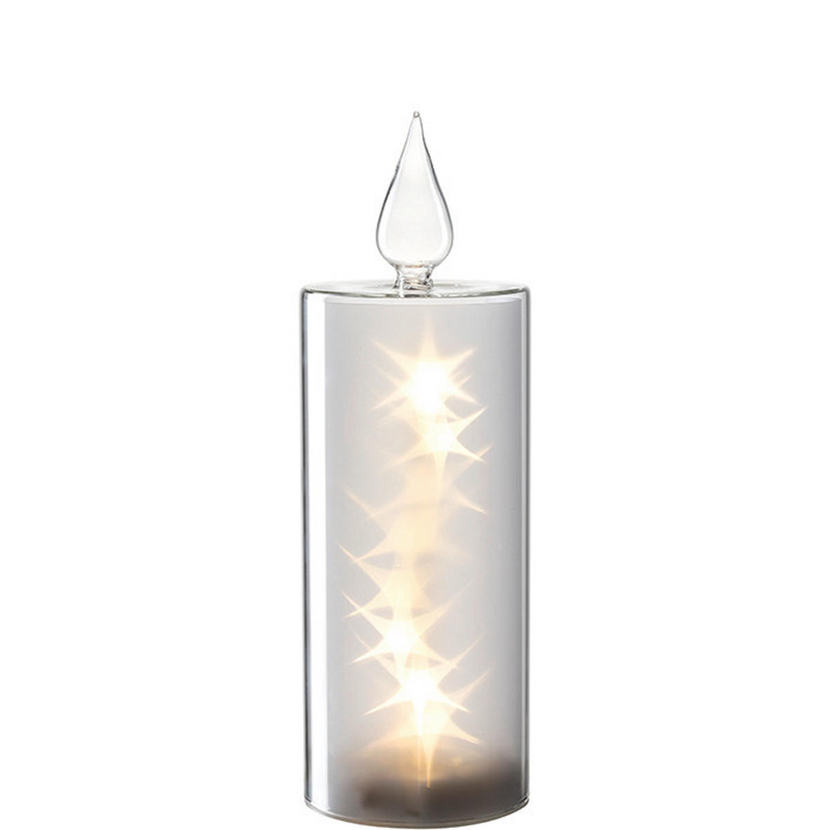 LED SVEĆA  bela  - bela, Osnovno, staklo/metal (9,00/27,00/9,00cm) - Leonardo