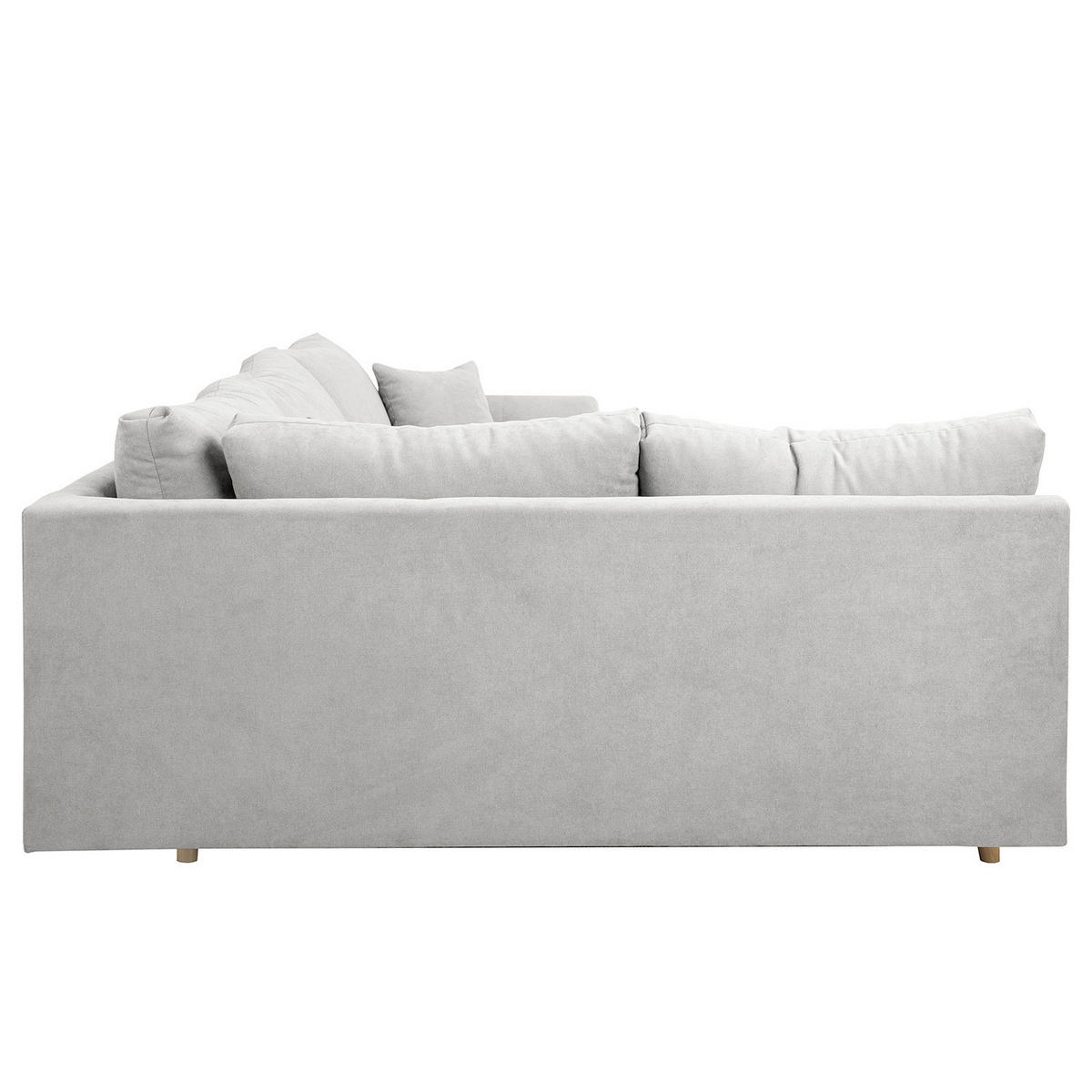 ECKSOFA Ariella in Mikrofaser Hellgrau  161/231 cm  - Hellgrau/Naturfarben, Design, Holz/Textil (161/231cm) - Livetastic