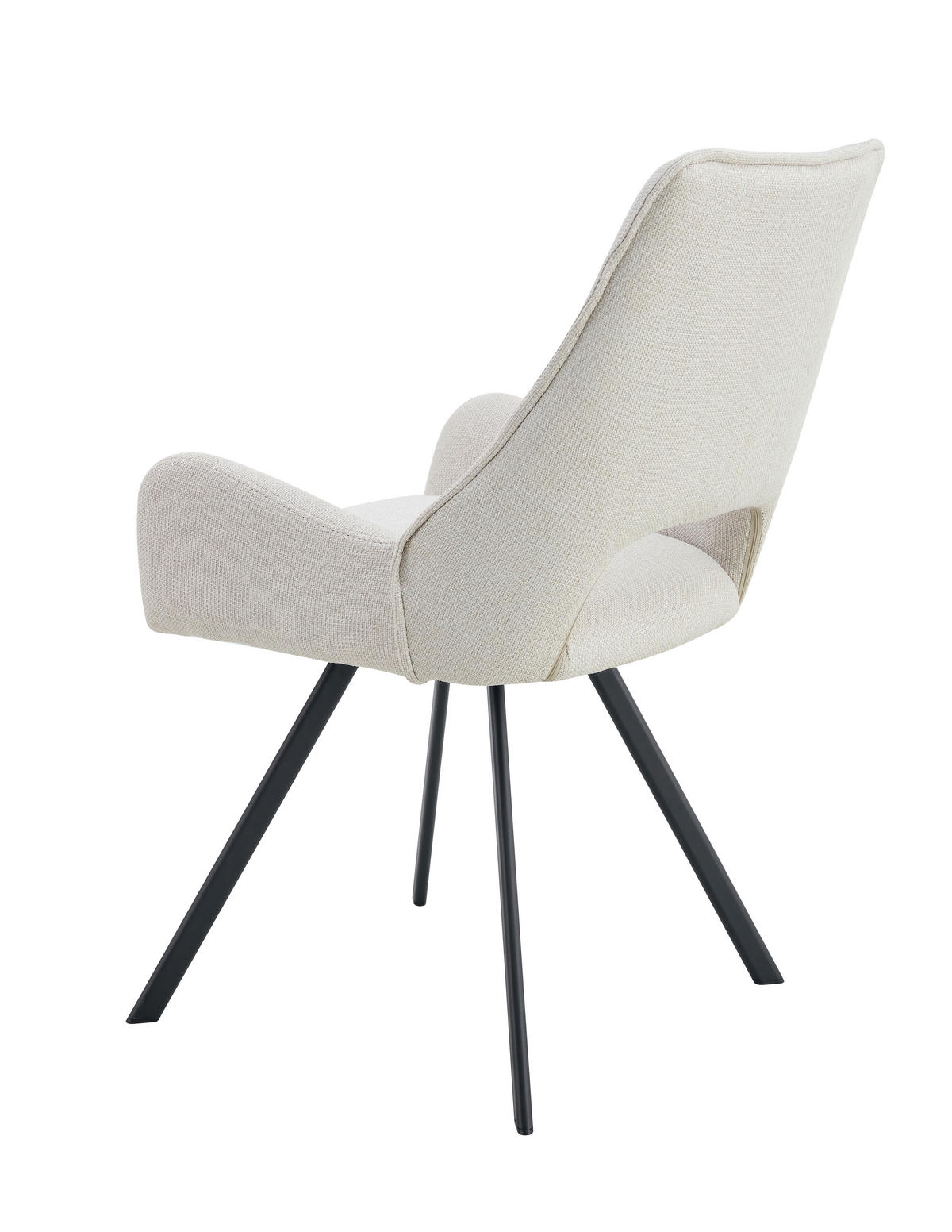 STUHL-SET 2 Stück  in Webstoff  - Creme/Schwarz, MODERN, Textil/Metall (56/91/63cm) - MID.YOU