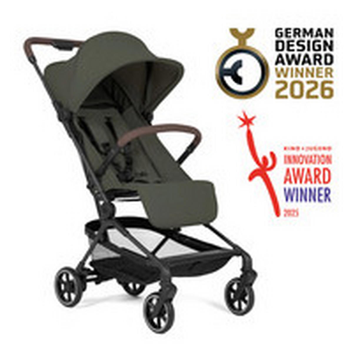 BUGGY Lite N Care  - Schwarz/Olivgrün, Basics, Textil/Metall (89/43.5/100cm) - Hauck