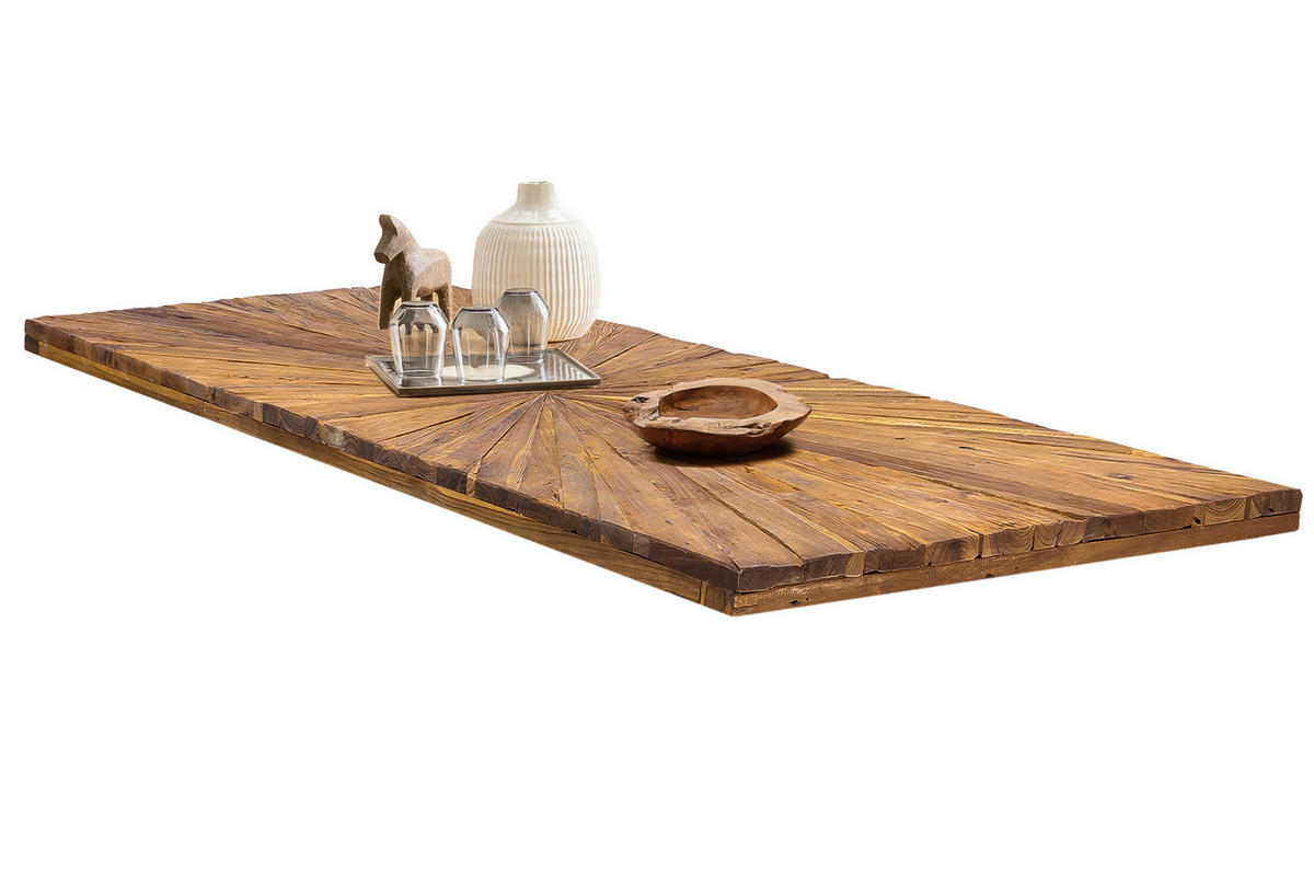 ESSTISCH 180/100/76 cm Echtholz  Holz, Metall rechteckig Naturfarben, Schwarz  - Schwarz/Naturfarben, MODERN, Holz/Metall (180/100/76cm) - MID.YOU
