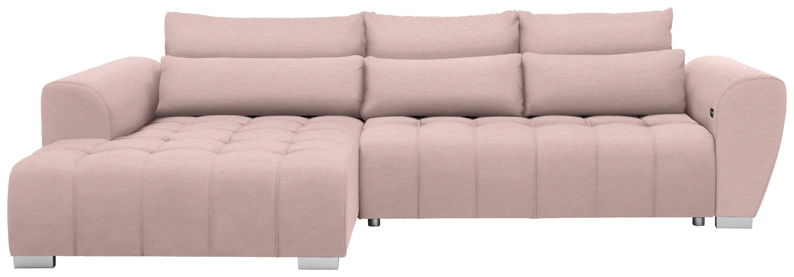 HÖRNSOFFA i vävt tyg rosa  - silver/rosa, Modern, textil/plast (218/304cm) - Livetastic