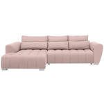 ECKSOFA in Webstoff Rosa  - Silberfarben/Rosa, MODERN, Kunststoff/Textil (218/304cm) - Carryhome