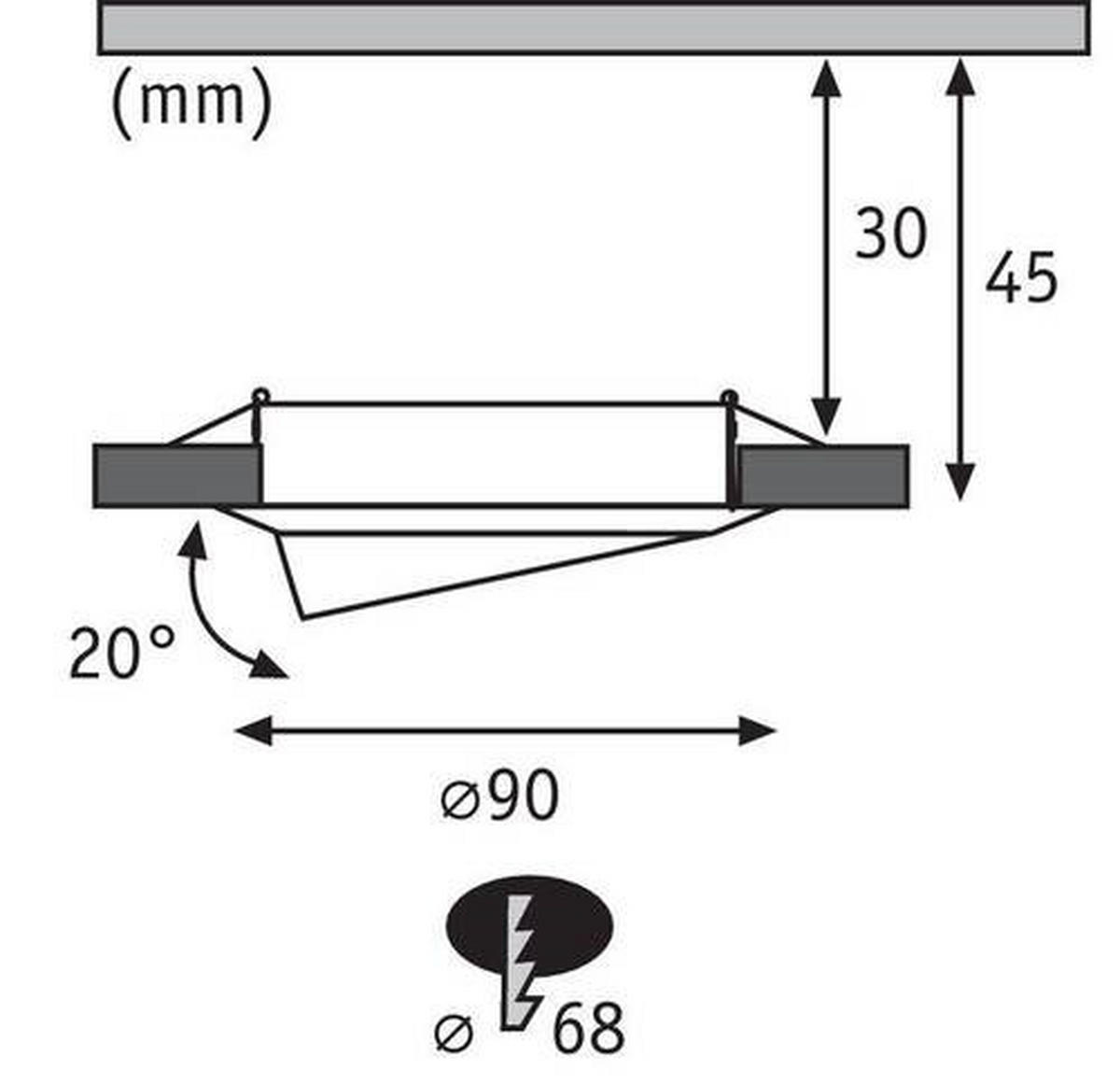 LED-EINBAUSPOT SET 9 cm  - Alufarben, Basics, Metall (9cm) - Paulmann