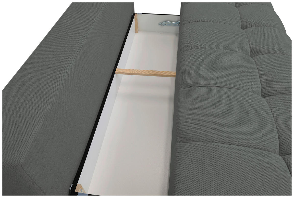 BOXSPRINGSOFA in Chenille Dunkelgrün  - Dunkelgrün/Schwarz, MODERN, Kunststoff/Textil (210/72/105cm) - Cantus