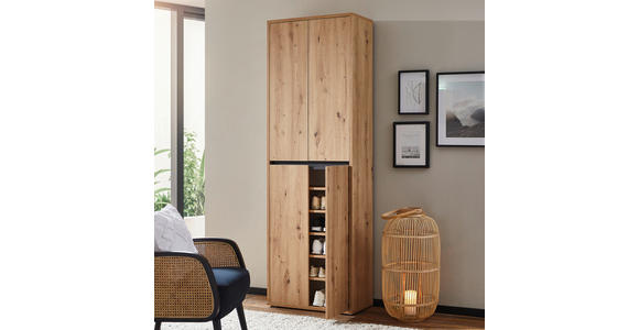 SCHUHSCHRANK 70/210/34 cm - Eichefarben, KONVENTIONELL, Holzwerkstoff (70/210/34cm) - Xora