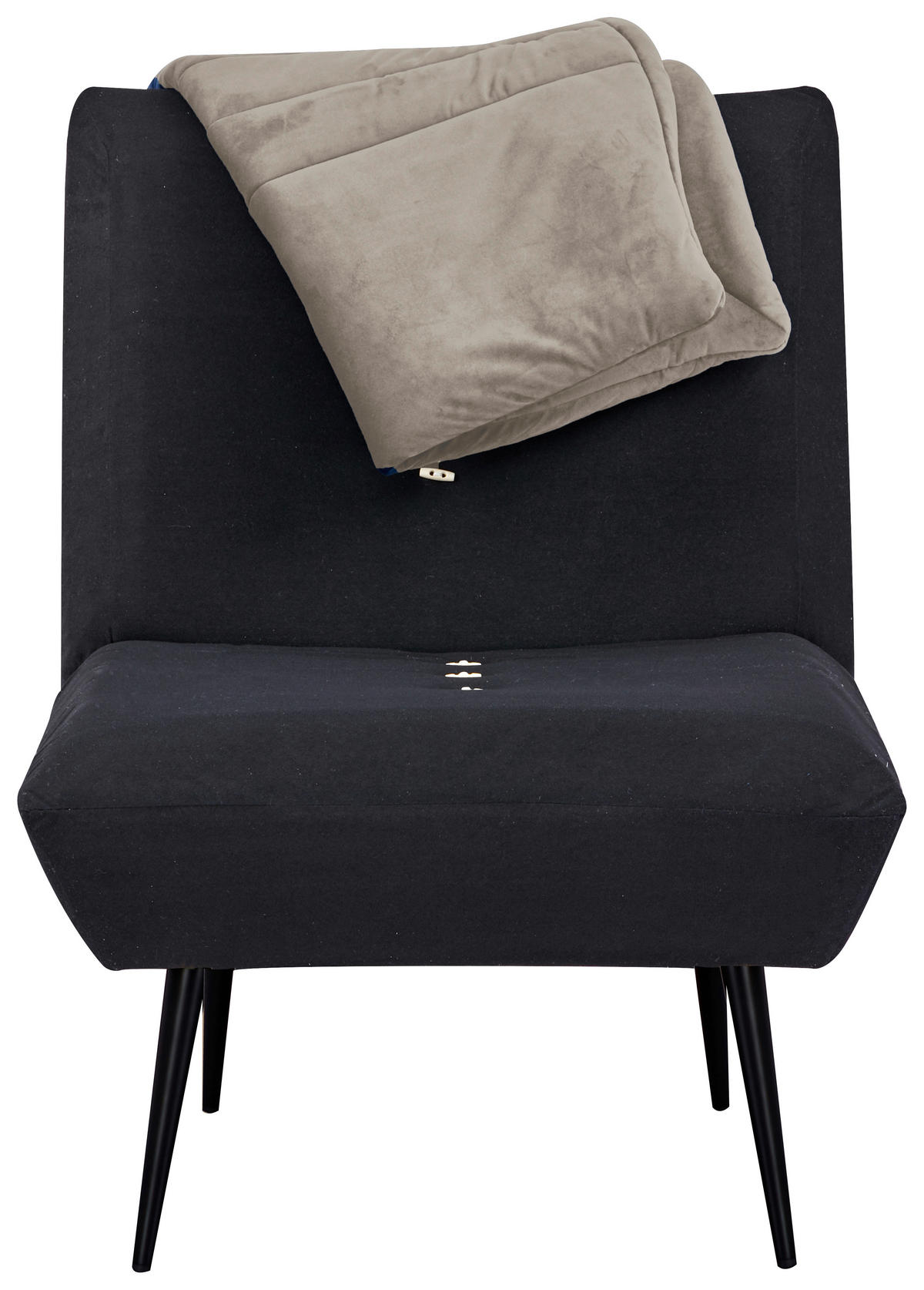 SESSEL Samt Taupe    - Taupe/Schwarz, MODERN, Textil/Metall (75/92/87cm) - MID.YOU