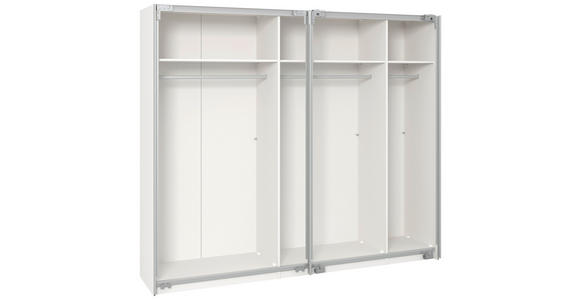 SCHWEBETÜRENSCHRANK  in Weiß  - Edelstahlfarben/Weiß, Design, Holzwerkstoff (253/195/65cm) - Carryhome