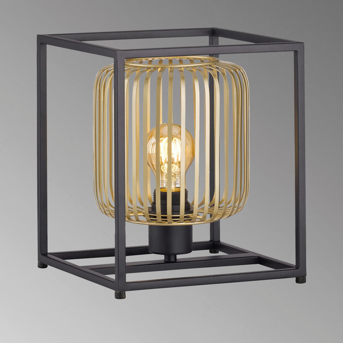 BORDSLAMPA Caydo 23/25/20 cm   - svart/guldfärgad, Klassisk, metall (23/25/20cm) - Fischer & Honsel