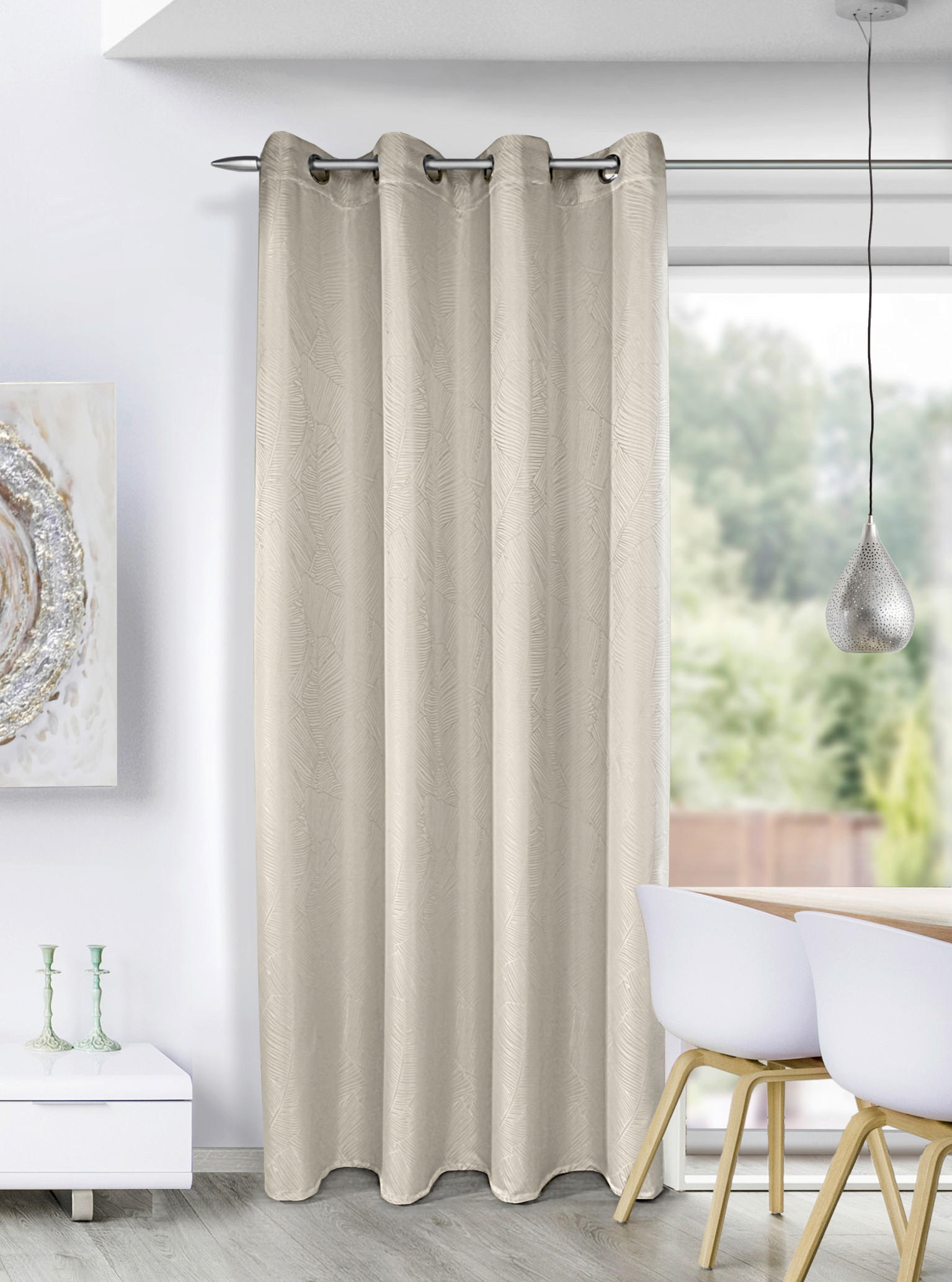 FERTIGVORHANG blickdicht  - Creme, Basics, Textil (135/245cm)