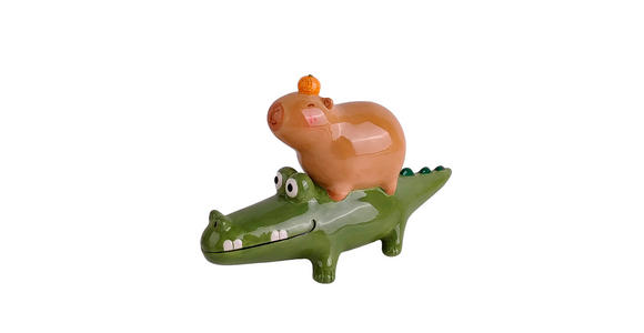 DEKOTIER - Braun/Grün, Trend, Keramik (28,4/10/19,6cm) - Ambia Home