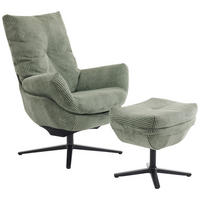 SET SCAUNE DE RELAXARE in metal, textil verde, negru  - verde/negru, Design, metal/textil (77/100/78cm) - Carryhome