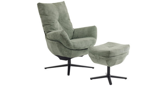 RELAXSESSELSET in Metall, Textil Grün, Schwarz  - Schwarz/Grün, Design, Textil/Metall (77/100/78cm) - Carryhome