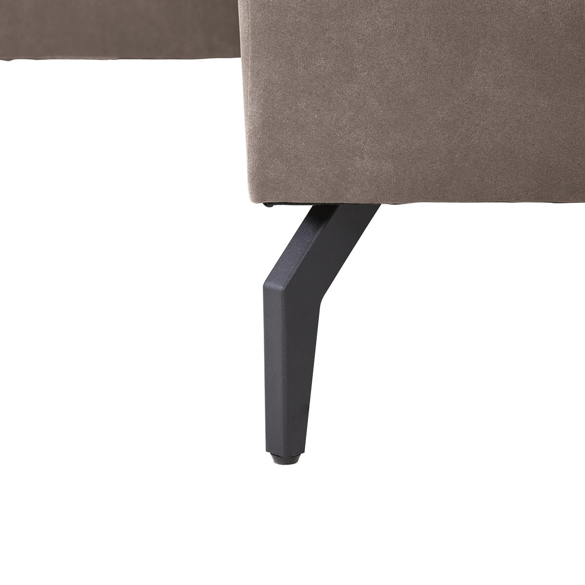 ECKSOFA Taupe Mikrofaser  - Taupe/Schwarz, KONVENTIONELL, Textil/Metall (302/180cm) - Carryhome