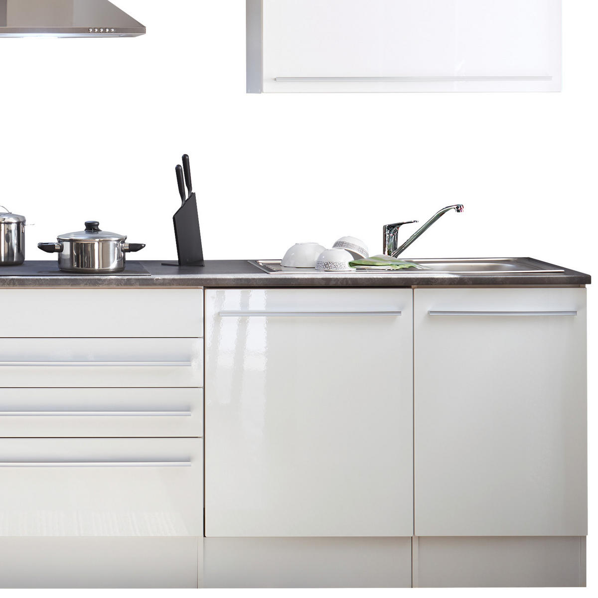 MODULKÖK UTAN VITVAROR 260 cm   i vit  - vit/silver, Klassisk, trämaterial/plast (260cm) - MID.YOU