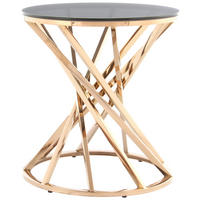 BEISTELLTISCH 40/40/42 cm Grau, Roségold rund  - Roségold/Grau, Design, Glas/Metall (40/40/42cm) - Kayoom