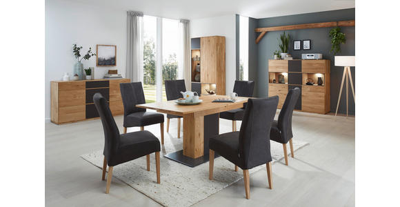 SIDEBOARD  in 177/89/42 cm  - Eichefarben/Anthrazit, Design, Glas/Holz (177/89/42cm) - Waldwelt